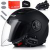 OTWARTY KASK MOTOCYKLOWY LS2 OF616 II CZARNY MAT + INTERKOM  BLUETOOTH