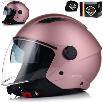 KASK MOTOCYKLOWY OTWARTY | VITO SARENTA DAMSKI | SKUTER CHOPPER + BLENDA