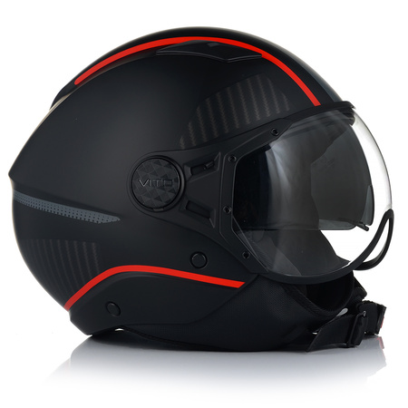 KASK MOTOCYKLOWY OTWARTY VITO LAVORI BLACK/RED XXL
