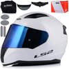 KASK MOTOCYKLOWY LS2 FF353 RAPID II BIAŁY POŁYSK ECE 22.06 + NIEBIESKA SZYBA