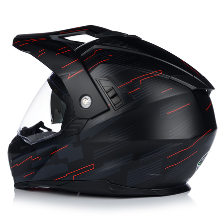 KASK MOTOCYKLOWY | VITO MOLINO RED | ENDURO CROSS QUAD ATV + SZYBA + BLENDA 