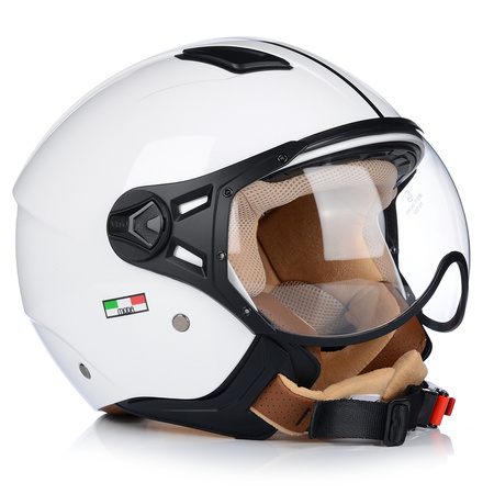 KASK MOTOCYKLOWY OTWARTY | VITO MODA BIAŁY | SKUTER CHOPPER ECE 22.06 LEKKI