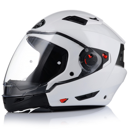 KASK MOTOCYKLOWY OTWARTY 2w1 AIROH EXECUTIVE BIAŁY ODPINANA SZCZĘKA +BLENDA
