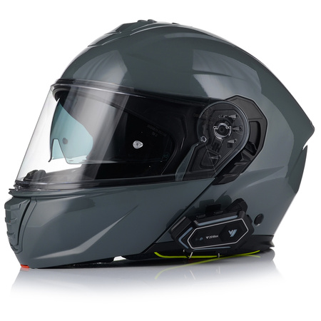 KASK MOTOCYKLOWY VITO FURIO CZARNY MAT SZCZĘKOWY + INTERKOM VITO BLUETOOTH