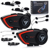 2x INTERKOM MOTOCYKLOWY VITO BLUETOOTH GŁOŚNIKI IPX6 WODOODPORNY 1000mAh