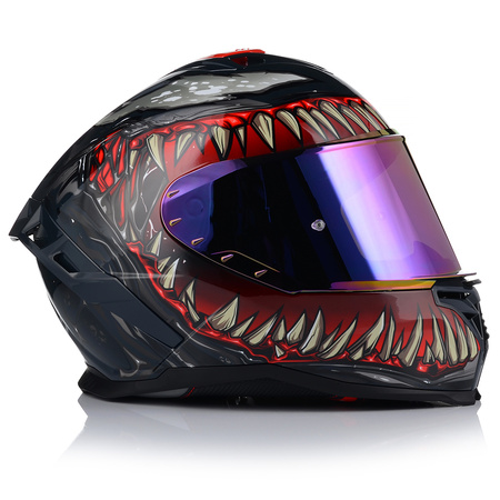 KASK MOTOCYKLOWY | VITO PRESTO MONSTER | INTEGRALNY + TĘCZOWA SZYBA + BLENDA