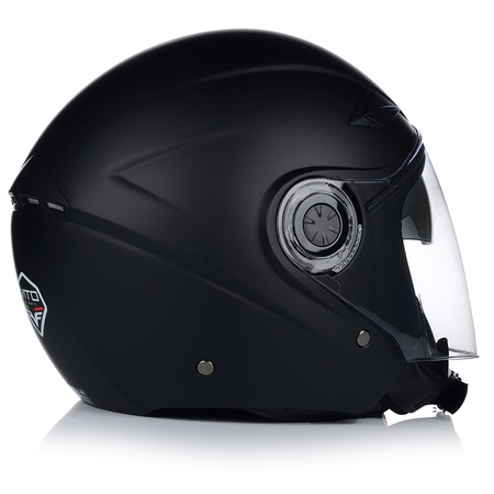 KASK MOTOCYKLOWY OTWARTY | VITO AMARO BLACK | MATOWY SKUTER CHOPPER +BLENDA 