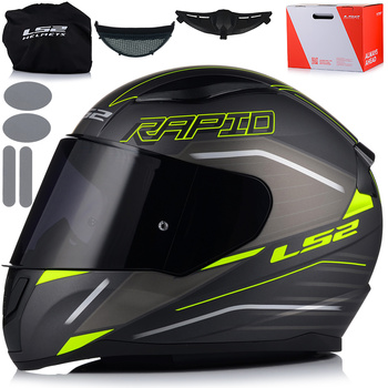 KASK MOTOCYKLOWY LS2 FF353 RAPID II ROKKU ECE 22.06 + CIEMNA SZYBA