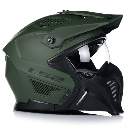 KASK MOTOCYKLOWY 4w1 LS2 OF606 MILI ODPINANA SZCZĘKA + DASZEK + 2xSZYBA