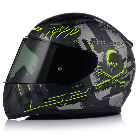 KASK MOTOCYKLOWY LS2 FF353 RAPID II PIRATES ECE 22.06 + PRZYCIEMNIANA SZYBA