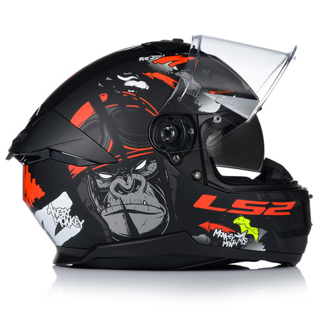 KASK MOTOCYKLOWY LS2 FF808 STREAM II MONKEY KEVLAR SYSTEM PINLOCK + BLENDA