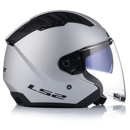 OTWARTY KASK MOTOCYKLOWY LS2 OF600 COOPTER II SZARY MATT 22.06 + BLENDA