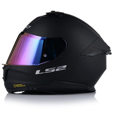 KASK MOTOCYKLOWY LS2 FF808 STREAM II CZARNY MAT MĘSKI BLENDA + TĘCZOWA SZYBA