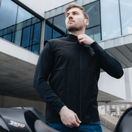 KURTKA MOTOCYKLOWA | REBELHORN VANDAL BLACK/WHT| MĘSKA SKÓRZANA + GRATISY