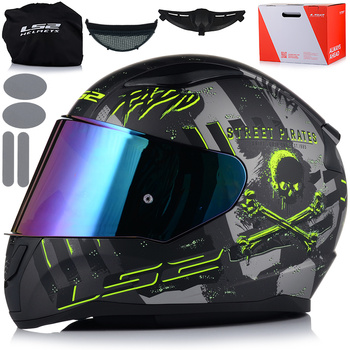 KASK MOTOCYKLOWY LS2 FF353 RAPID II PIRATES ECE 22.06 + TĘCZOWA SZYBA