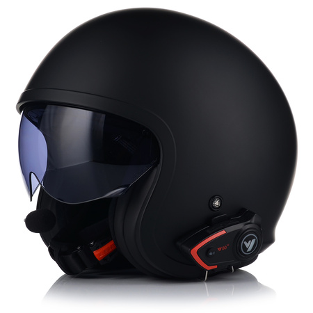 KASK MOTOCYKLOWY LS2 OF599 SPITFIRE MATT BLACK + INTERKOM VITO BLUETOOTH