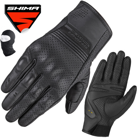 RĘKAWICE MOTOCYKLOWE | SHIMA BULLET 2.0 | KRÓTKIE SKÓRZANE MĘSKIE + GRATIS