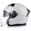 OTWARTY KASK MOTOCYKLOWY BIAŁY POŁYSK SKUTER CHOPPER + BLENDA + INTERKOM