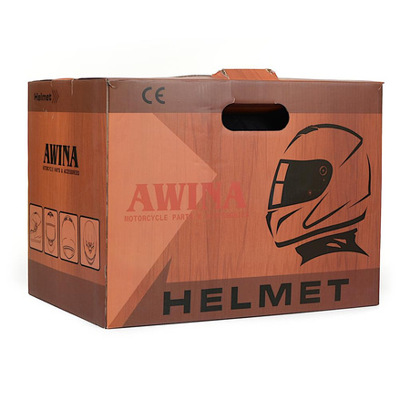 INTEGRALNY KASK MOTOCYKLOWY ZAMKNIĘTY NA MOTOR SKUTER AWINA CZARNY POŁYSK