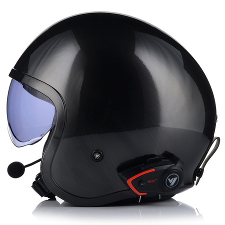KASK MOTOCYKLOWY LS2 OF599 SPITFIRE JEANS TITAN + INTERKOM VITO BLUETOOTH