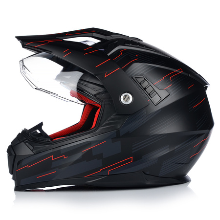 KASK MOTOCYKLOWY | VITO MOLINO RED | ENDURO CROSS QUAD ATV + SZYBA + BLENDA 