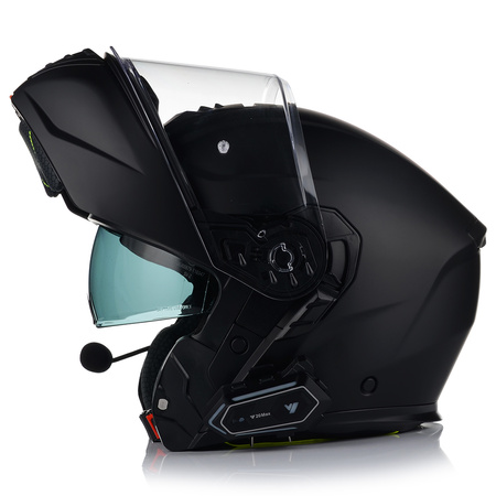 KASK MOTOCYKLOWY VITO FURIO CZARNY MAT SZCZĘKOWY + INTERKOM VITO BLUETOOTH