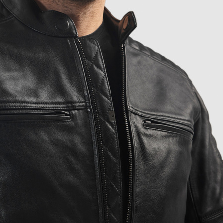 KURTKA MOTOCYKLOWA | REBELHORN HUNTER II | MĘSKA SKÓRZANA KLASYCZNA + GRATIS