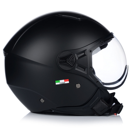KASK MOTOCYKLOWY OTWARTY | VITO MODA MATT BLACK | SKUTER CHOPPER ECE 22.06 2XL
