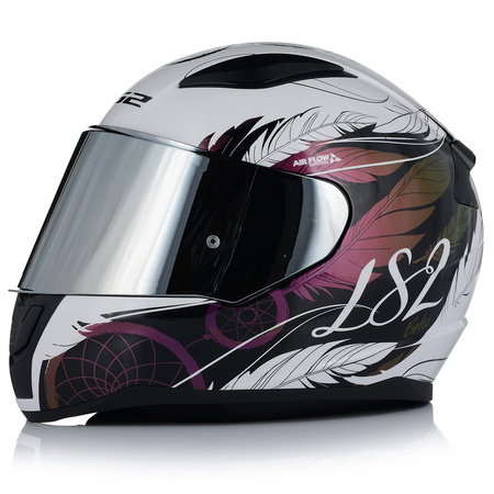 KASK MOTOCYKLOWY LS2 FF353 RAPID II BOHO DAMSKI 22.06 + LUSTRZANA SZYBA