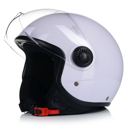 KASK MOTOCYKLOWY OTWARTY | VITO LORETO | BIAŁY POŁYSK SKUTER CHOPPER ECE 22.06