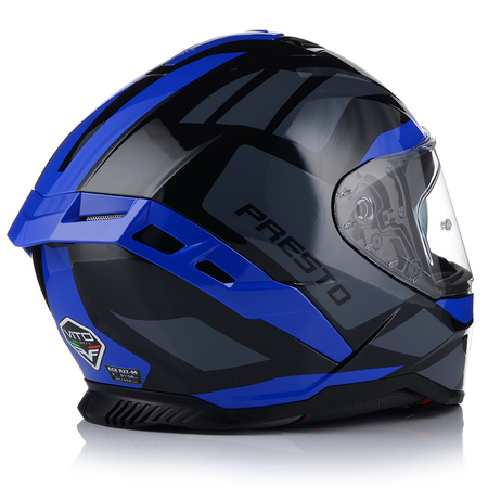 KASK MOTOCYKLOWY | VITO PRESTO BLUE | INTEGRALNY SYSTEM PINLOCK + BLENDA