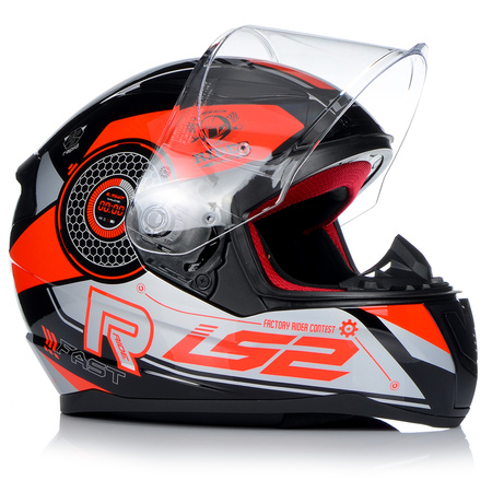 KASK LS2 FF353 RAPID STRATUS BLACK RED SILVER XXL