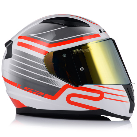 KASK MOTOCYKLOWY LS2 FF353 RAPID II CIRCUIT ECE 22.06 + ZŁOTA SZYBA