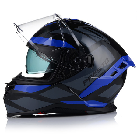 KASK MOTOCYKLOWY | VITO PRESTO BLUE | INTEGRALNY SYSTEM PINLOCK + BLENDA