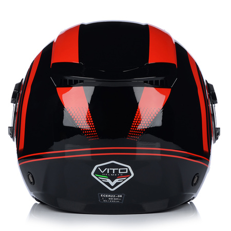 KASK MOTOCYKLOWY | VITO ISOLA JET RED | OTWARTY SKUTER CHOPPER + BLENDA