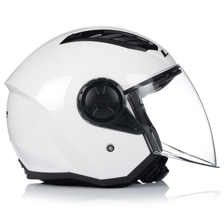 OTWARTY KASK MOTOCYKLOWY LS2 OF616 AIRFLOW II BIAŁY POŁYSK SKUTER CHOPPER