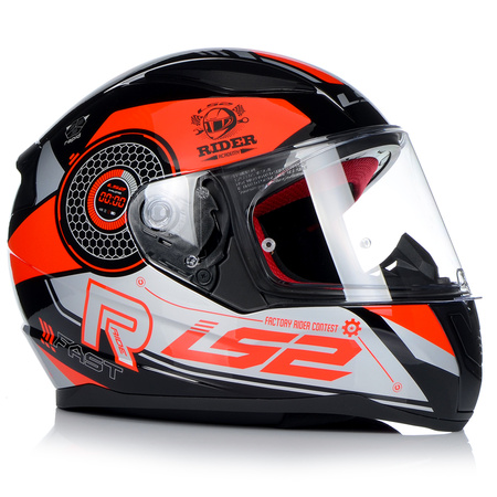 KASK LS2 FF353 RAPID STRATUS BLACK RED SILVER XXL