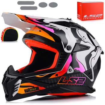 KASK MOTOCYKLOWY LS2 MX708 FAST II WASH BIAŁY LEKKI ENDURO CROSS QUAD ATV