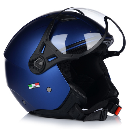 KASK MOTOCYKLOWY OTWARTY | VITO MODA RETRO BLUE | SKUTER CHOPPER ECE 22.06