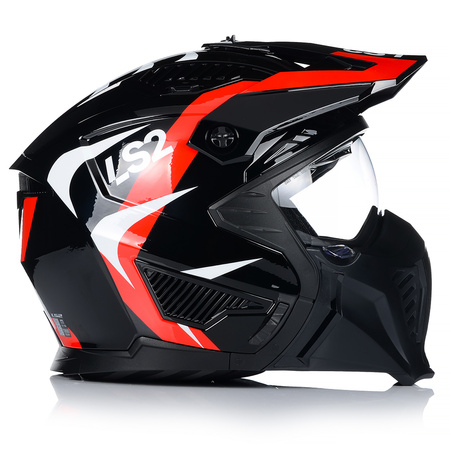 KASK MOTOCYKLOWY 4w1 LS2 OF606 TRIAL ODPINANA SZCZĘKA + DASZEK + 2x SZYBA