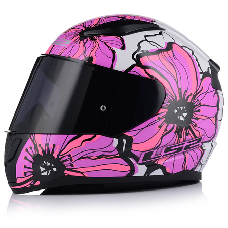 KASK MOTOCYKLOWY LS2 FF353 RAPID II POPPIES DAMSKI RÓŻOWY  + CIEMNA SZYBA