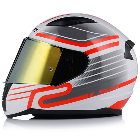 KASK MOTOCYKLOWY LS2 FF353 RAPID II CIRCUIT ECE 22.06 + ZŁOTA SZYBA