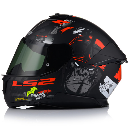 KASK MOTOCYKLOWY LS2 FF808 STREAM II MONKEY BLENDA + PRZYCIEMNIANA SZYBA