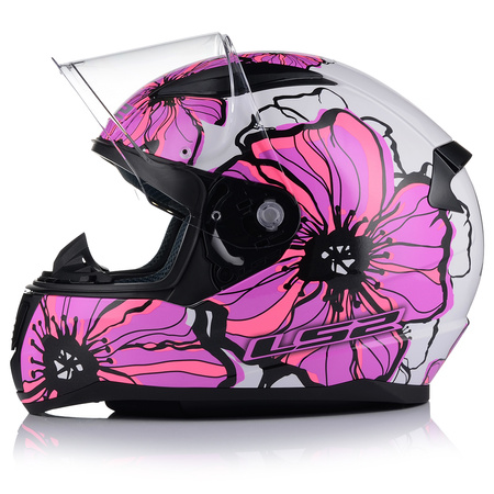 KASK MOTOCYKLOWY LS2 FF353 RAPID II POPPIES DAMSKI RÓŻOWY + ZŁOTA SZYBA