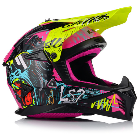KASK MOTOCYKLOWY | LS2 MX708 FAST II + GOGLE | LEKKI ENDURO CROSS QUAD ATV