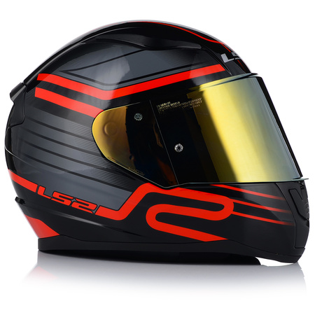 KASK MOTOCYKLOWY LS2 FF353 RAPID II CIRCUIT ECE 22.06 + ZŁOTA SZYBA