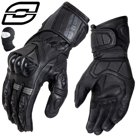 RĘKAWICE MOTOCYKLOWE | OZONE RS600 | KRÓTKIE SPORTOWE SKÓRZANE + GRATIS