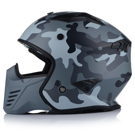 KASK MOTOCYKLOWY OTWARTY VITO BRUZANO ODPINANA SZCZĘKA  + DASZEK + 2xSZYBA