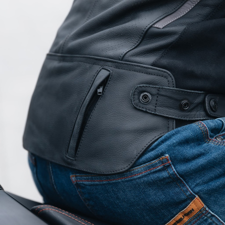 KURTKA MOTOCYKLOWA | REBELHORN VANDAL BLACK/RED | MĘSKA SKÓRZANA + GRATISY