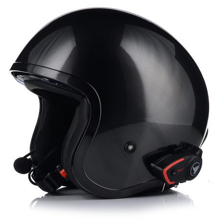 KASK MOTOCYKLOWY LS2 OF599 SPITFIRE JEANS TITAN + INTERKOM VITO BLUETOOTH